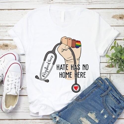 Ladies Basic Stethoscope Print Harajuku Top Women T-shirt Casual O-collar Short Sleeved Women T-shirt Girl,Drop Ship