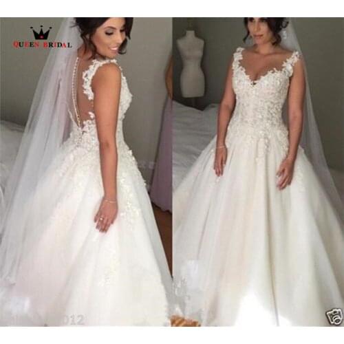 Custom Made A-line Backless Lace Appliques Vintage Elegant Plus Size Wedding Dresses Wedding Gown 2021 Vestidos De Novia WS46