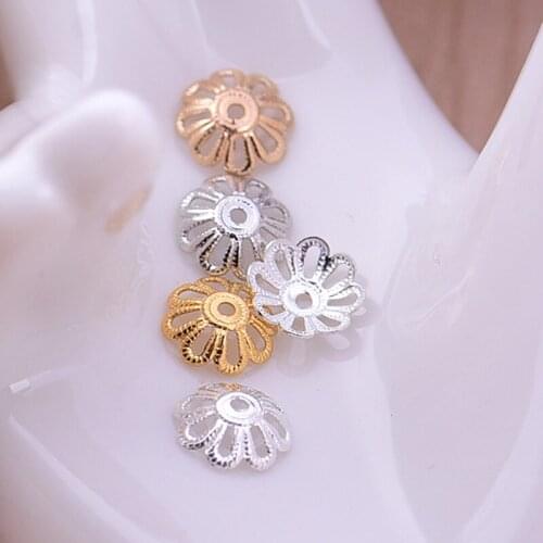 20pcs ZHU RU 7mm receptacle Bead cap Flower hat flower leaves leaf For DIY Jewelry Bracelet Necklace Accessories