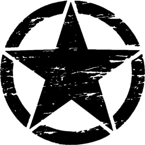 50cm Big Stickers on Cars Army Star Distressed Decal for Jeep Sticker Large Vinyl Military Hood Graphic Body Fits Most Vehicles