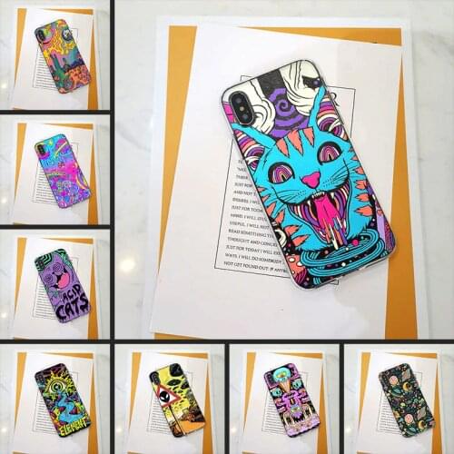 Abstract Cat Art Star UFO Back Cover For Apple iPhone X XR XS MAX 8 7 6S 6 S Soft Phone Case Silicone For iPhone 8 7 6S 6 S Plus