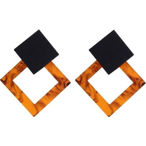 Acrylic Earrings Fashion New Exaggerated Temperament Geometry Long Acetate Plate Large Earrings Wholesale Earrings Ladies