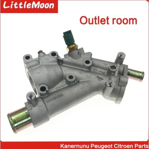 Aluminum Car Engine Cooling System Thermosta tHousing Flange For Peugeot 307 407 Citroen C4 C5 9687927980 1338.AV 1338AV 1336.X9