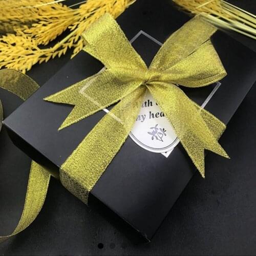 22M Gold Silver Glitter Satin Ribbons for Christmas Wedding Party Decoration DIY Craft Cake Gift Bow-knot Packing Ribbon