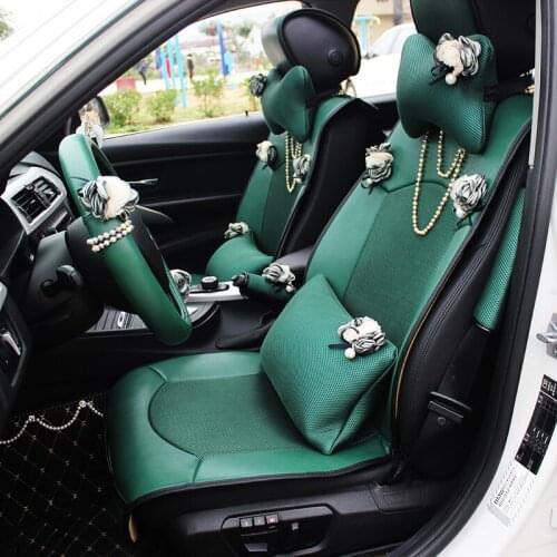 Car Styling Leather Universal Car Seat Cover Pear Flower Auto Interior Accessories Seat Cushion for Women Girls Seats Covers