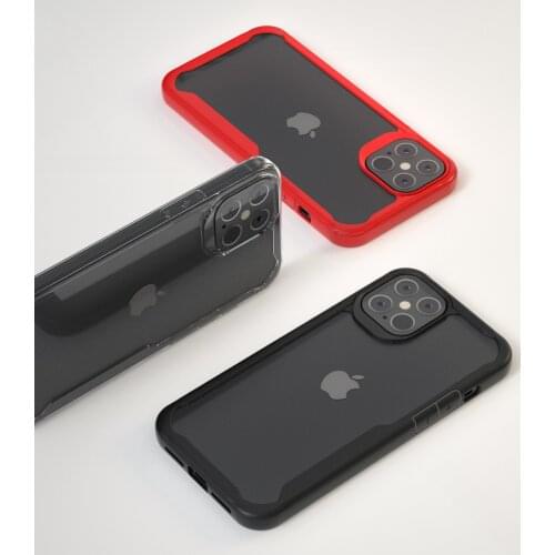 For Apple iphone 12 Pro Max Case Soft Silicone+Transparent PC Armor Protective Back cover Case for iphone 12 12pro 12max shell