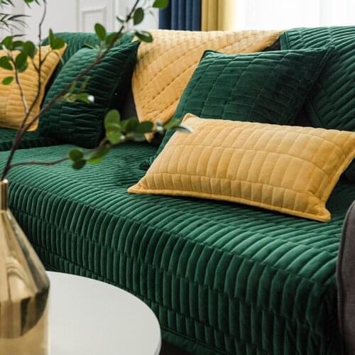 Korean Style Crystal Plush Sofa Cover Cotton Slip-Resistant Sofa Towel Chair Covers Mats Living/Drawing Room L-Shaped