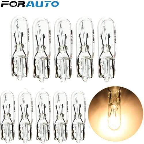 FORAUTO 10pcs T5 286 Halogen Bulb Car Instrument Panel Lamp Auto Wedge Dashboard Lamp 1.2W 12V Light Source Car-styling