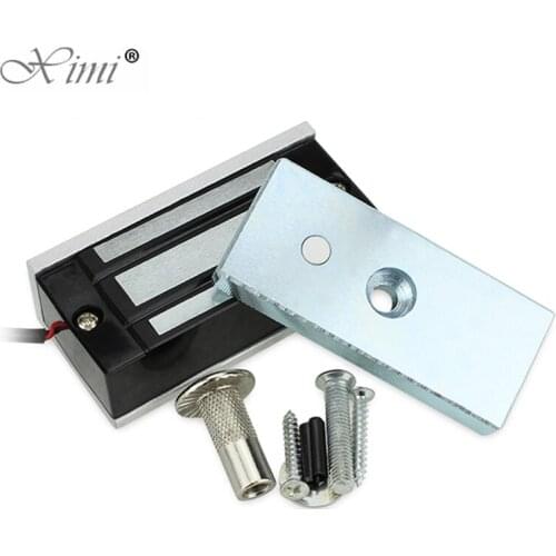 Good Quality 60KG (132lbs) 12V Mini Lock Access Control Electric Magnetic Door Lock Electric Lock With L Bracket