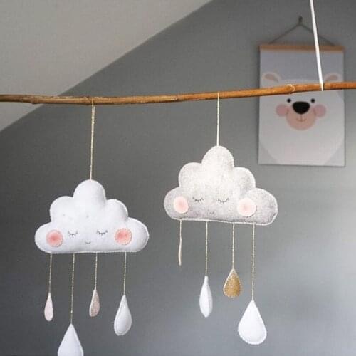 Ins Nordic Sky Series Cloud Wall Hanging Baby Sleeping Tent Wall Hanging Smiles Raindrop Clouds Bedding Pillow Girl Room Decor