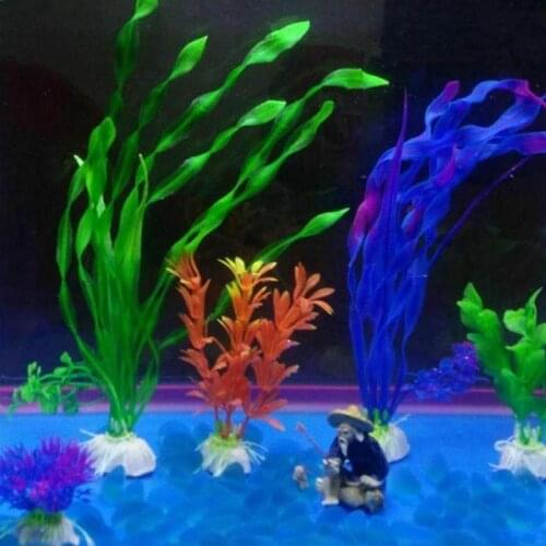 Simulation Seaweed FishTank Aquarium Decoration Purple Green Artificial Plastic Fake Waterweed Grass Plant Landscape Decor