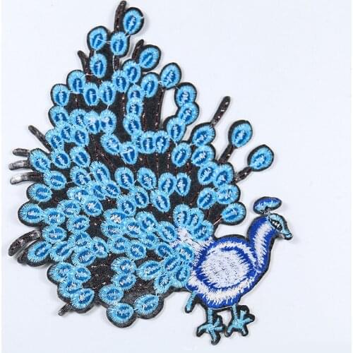 Big Blue Peacock Exquisite Patch Animal Decoration Jacket Collocation Decoration Subsidies Diy Embroidery Cloth Accessories