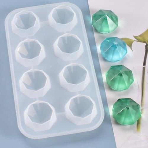 Crystal Epoxy Resin Mold Diamond Shaped Gem Necklace Pendant Casting Silicone Mould DIY Crafts Jewelry Making Tool T84A