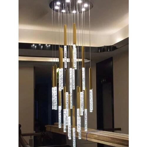 L Duplex floor atmosphere chandelier living room lamp villa staircase light luxury atmosphere simple modern