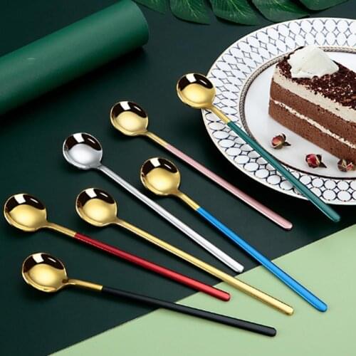 Spoon Durable Round Head Stainless Steel Long Handle Coffee Scoop for Home