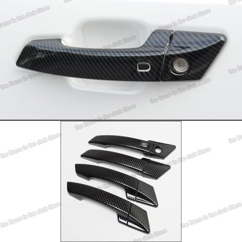 Lsrtw2017 carbon fiber abs car door handle trims chrome bowl decoration for changan cs55 2017 2018 2019 2020 2020 accessories
