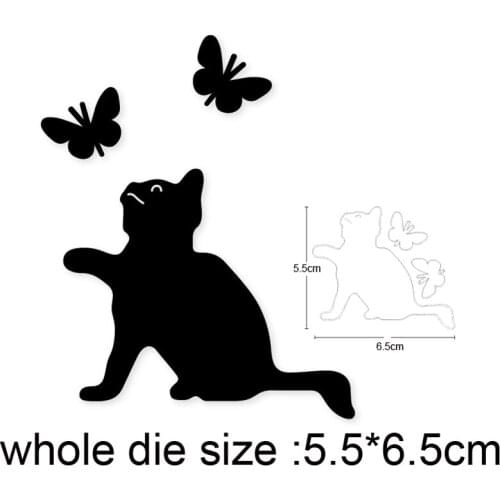 Cat catching Butterfly Metal Cutting Dies Stencils For Scrapbooking dies DIY Craft Stmap Card Making Embossing Die Cuts 2020 New