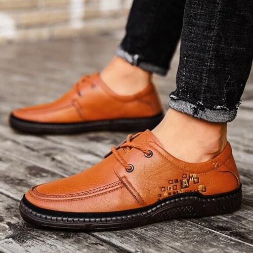 Fashion Men Leather Casual Shoes Genuine Leather Mens Shoes Designer Mens Oxfords Brand Business Formal Dress Shoe Male Footwear