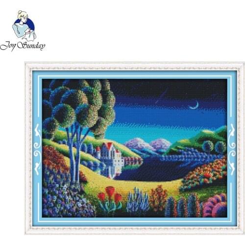 Joy Sunday Fantastic Scenery Handcraft Stamped Counted Cross kit Needlepiont Chinese Cross Stitch kit embroidery needlework Set