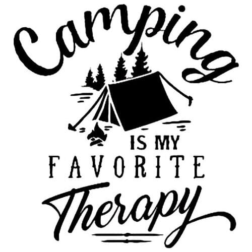 Car Sticker Camping Is My Favorite Therapy Quotes Funny Trees Outdoors Nature Auto Motorcycles Exterior Accessories Vinyl Decals