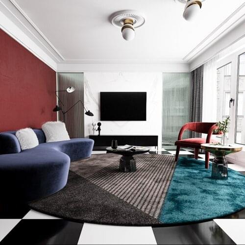Nordic Round Carpets Living Room Geometric Thick Round Rugs For Bedroom Modern And Decor Home Room Study Rugs Carpet