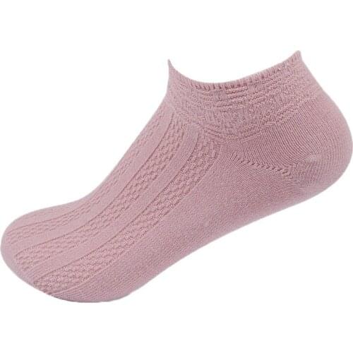 New womens socks summer thin cotton double needle cotton casual solid color womens boat socks breathable ankle short tube