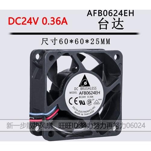 Delta Electronics AFB0624EH 4J44 DC 24V 0.36A 60x60x25mm Server Cooling Fan
