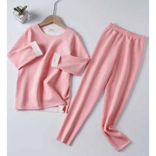 Boys Girls Pajamas Set 37° Constant Temperature Thermal Underwear Children Long Johns Autumn Winter Kids Cation Fluff 13 14 15Y