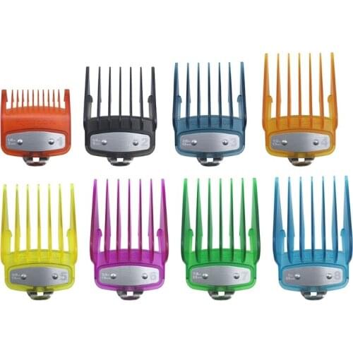 2/8/10 Sizes Rainbow Transparent Limit Comb Hair Clipper Attachment Guide Combs Shaver Trimmer Cutting Guides for Whal 652C