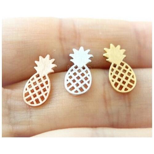 Daisies 10pairs/lot--New Fashion Designed Lovely Pineapple Stud Earrings for Women Party Statement Jewelry Women Accessories