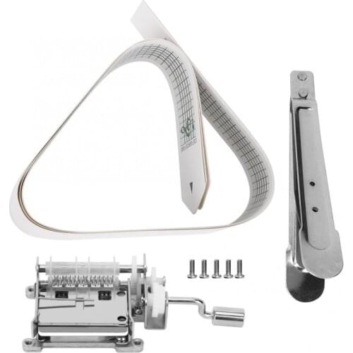 15 Note Hand Crank Movement with 3Pcs Blank Paper Tape and Hole Puncher for DIY Music Box Parts Gift for Girlfriend Music Box