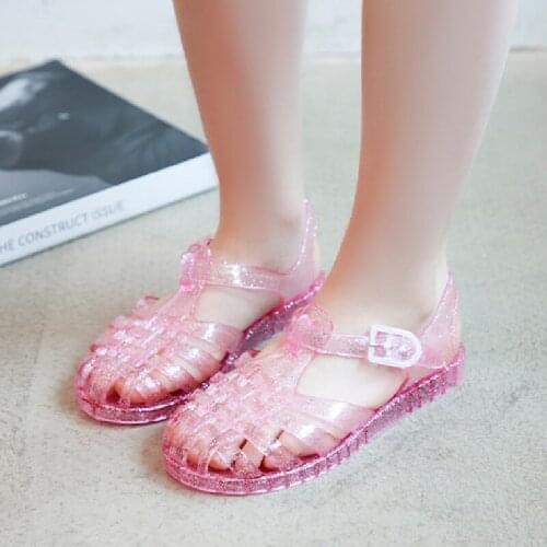 2021 New Kids Girls Crystal Jelly Sandals Princess Teenage Toddler Infant Kids Boy Baby Shoes Summer Casual Children Beach Shoes