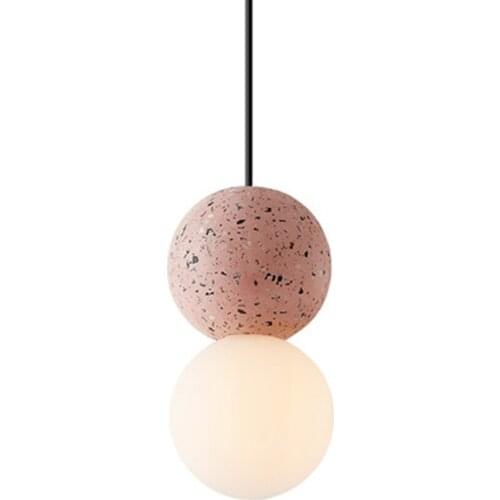 Modern LED Terrazzo Glass Pendant Lights Nordic Indoor Art Decor Lamp Cafe Bar Restaurant Bedroom Bedside Hanging Light Fixture