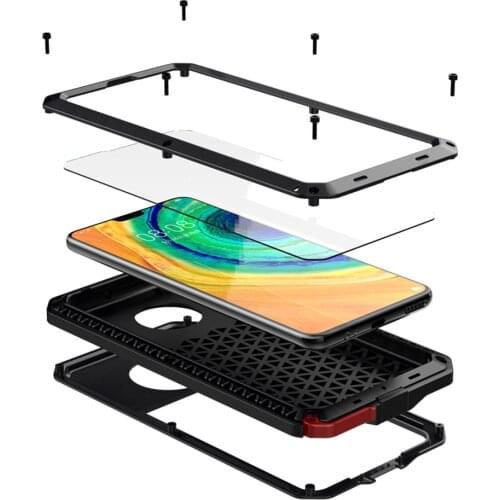 Heavy Duty Protection Doom armor Metal Aluminum phone Case for Huawei Mate 30 Cases Shockproof Dustproof Cover