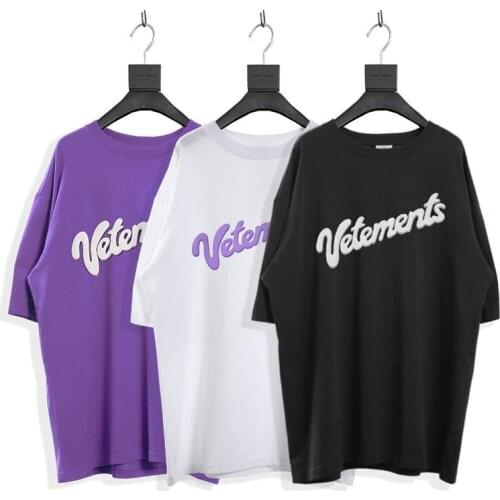 VETEMENTS High street new VTM vehicles short sleeve OS loose casual hip hop lovers short sleeve t-shirt men and women fashion