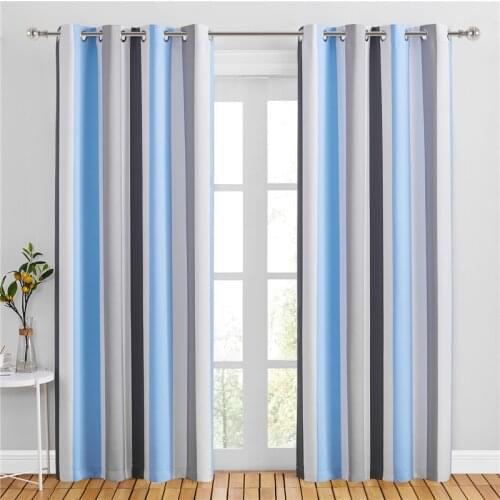 NICETOWN 1pc Stripe Room Darkening Curtains Thermal Insulated Window Treatments Sunlight Block for Living Room Bedroom