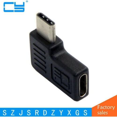 USB 3.1 Type-C 90 Degree Right & Left Angled Male to Female Extension Adapter for Samsung Galaxy S8 S8+ Plus Cell Phone