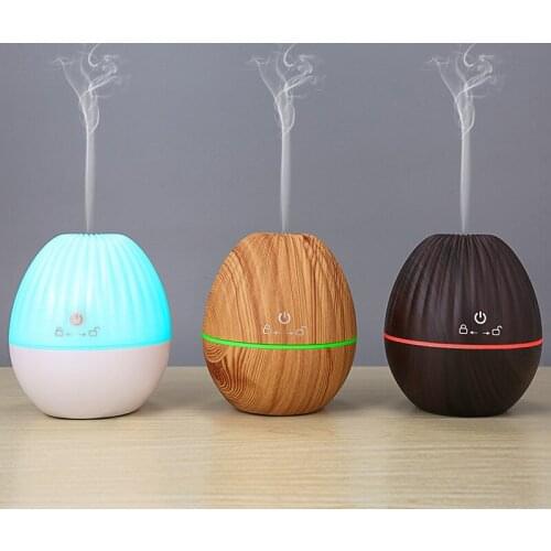 ELOOLE Wood Grain Humidifier Portable Mini USB Power Supply With Colorful Night Light Aromatherapy Diffuser For Home Room Car