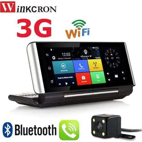 7 inch 3G WIFI Android GPS Navigation Bluetooth 4.0 Phone Call DVR Dual Lens FHD 1080P DVR 1GB+16GB Rear View Camera Free map