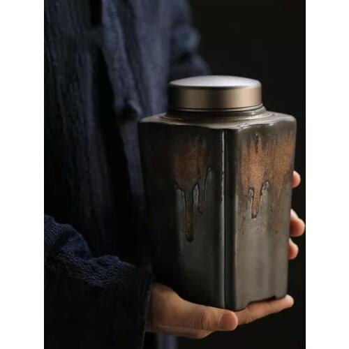 Vintage Iron Tea Cans Jar Tea Storage Caddy Container Sealed Tank Packaging Box Teaware Accessories
