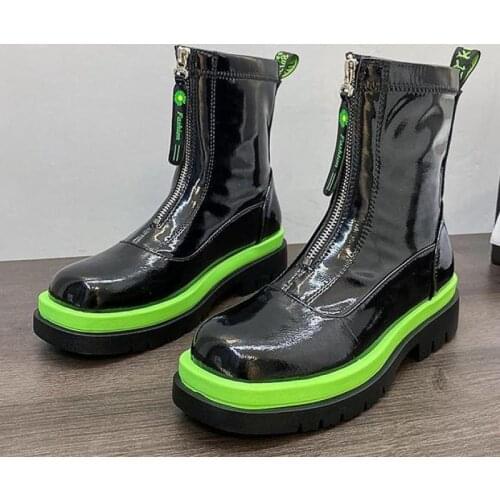 Rock Shoes Woman Lady Boots Square Toe Luxury Designer Ankle Booties Women Heel Ladies Fashion Zipper