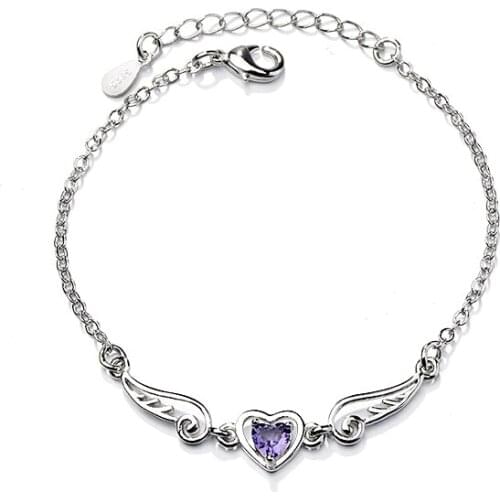 TB37 Purple stone Europe and America Classic Bracelet fashion jewelry Bangles silver bracelet for girl gift women