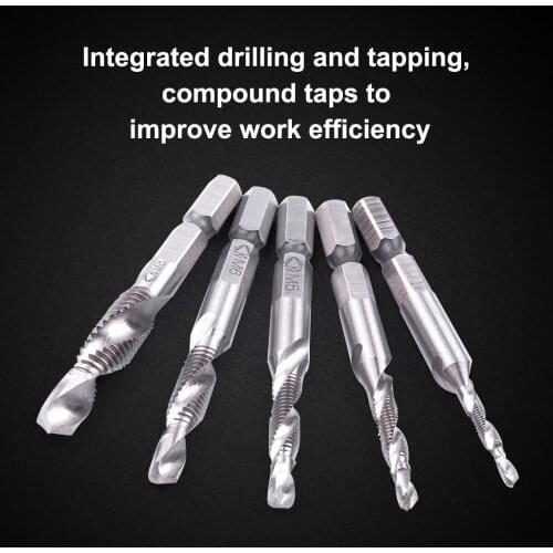 1PC M3 M4 Combination Tap Drill Bit HSS 6542 Tap Deburr Countersink Hex Bit For Screw Tap Drilling Bit
