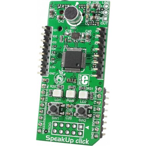 1 pcs x MIKROE-1534 STM32F415RG, VS1053 Series Evaluation Board SPEAKUP CLICK SPEECH RECOGNITION