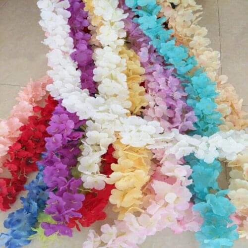 10Pcs/lot 1.2M Hydrangea Flower Vine Artificial Flower Rattan for Wedding Party Decoration Homes Silk Flowers String Wreath
