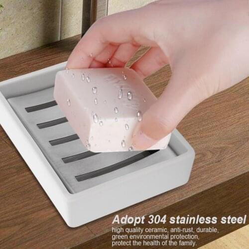 304 Stainless Steel Soap Box Portable Soap Tray Holder Household Bathroom soap Storage Rack Plate Container for Bathing Shower
