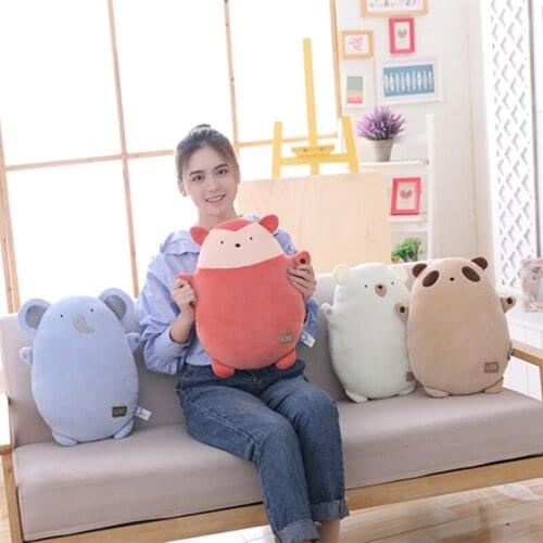 45cm Kawaii lovely elephant plush toys cute panda plush pillow soft feather cotton animal seat cushion home decoration stuffed