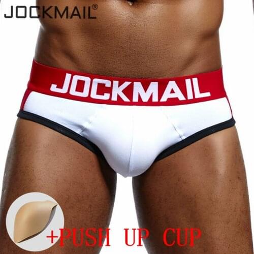 JOCKMAIL brand 5pcs bulge enhancing mens underwear briefs gay underwear push up cup enhancement sexy calzoncillos hombre slip