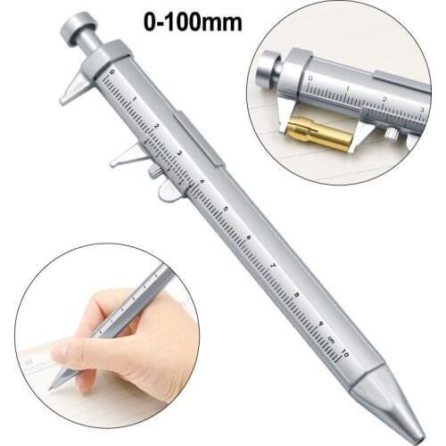 500 PCS Multifunction Vernier Caliper Ballpoint Roller Ball Pen With Ruler Measuring Tool Stationery Engineer Business Gift K1
