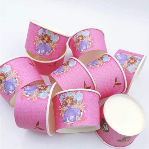 6 Kid Sofia Princess Ice Cream Bowl Happy Birthday Party Supplies Festival Decoration Event Party Favor Gender Reveal Girl
